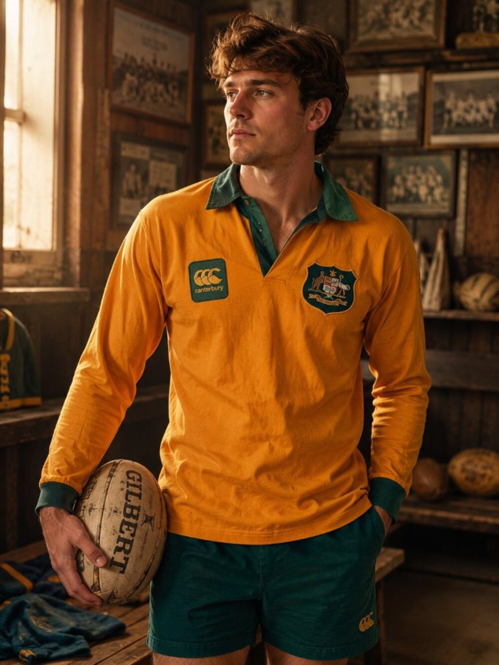 Australian Wallabies Canterbury Vintage Long Sleeve 90s Jersey Size S Orange